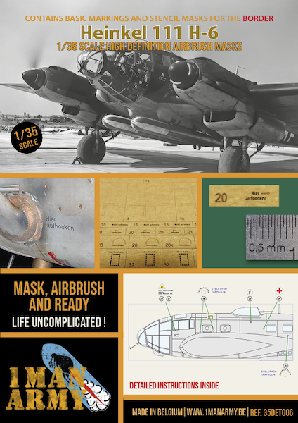 Heinkel He111H-6 High Definition Airbrush Masking (Border)  35DET006