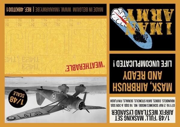 Westland Lysander Mk. I / Mk. III High Definition Airbrush Masking (Airfix) 48KIT001