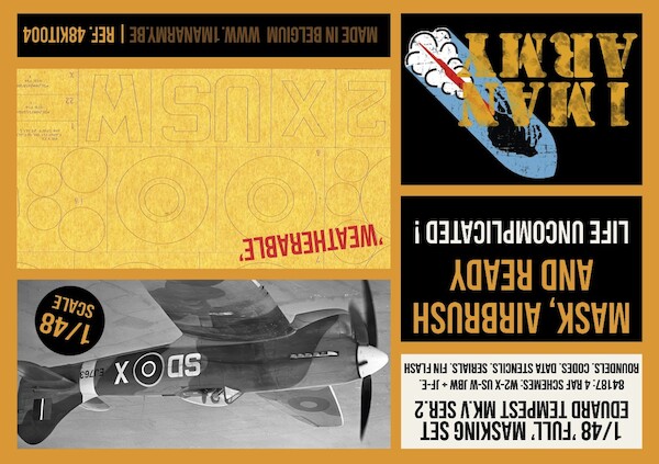 Hawker Tempest Mk. V Series 2 High Definition Airbrush Masking (Eduard) 48KIT004