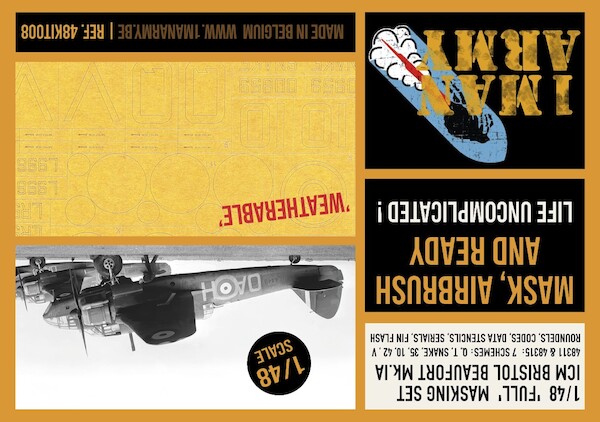 Bristol Beaufort Mk.IA High Definition Airbrush Masking (ICM) 48KIT008