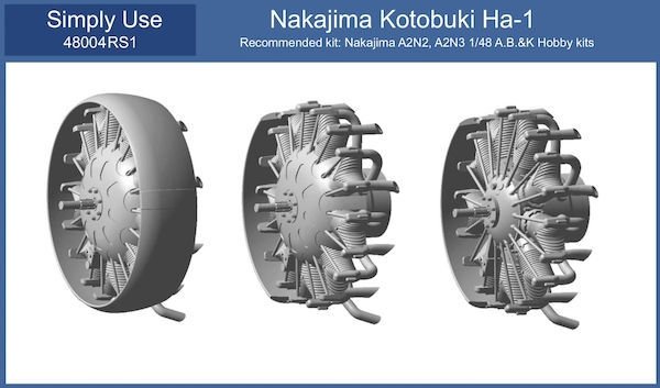 Kotobuki Ha1 engine with exhaust type 1  48004RS1