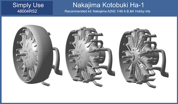 Kotobuki Ha1 engine with exhaust type 2  48004RS2