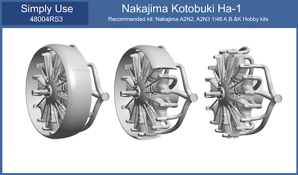 Kotobuki Ha1 engine with exhaust type 3 48004RS3