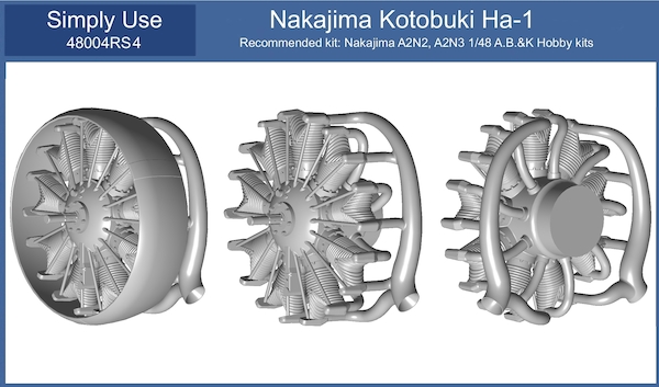 Kotobuki Ha1 engine with exhaust type 4  48004RS4