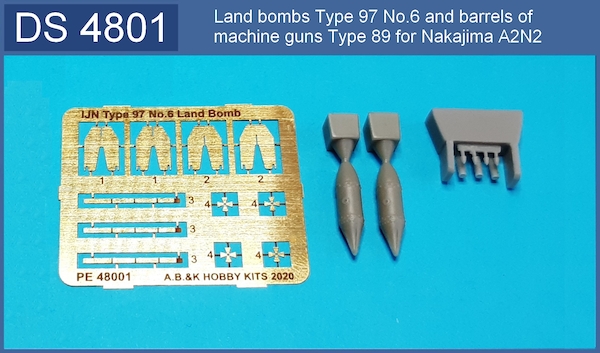 Land bombs and Machinegun barrels for Nakajima A2N2 (ABK)  ABK DS4801