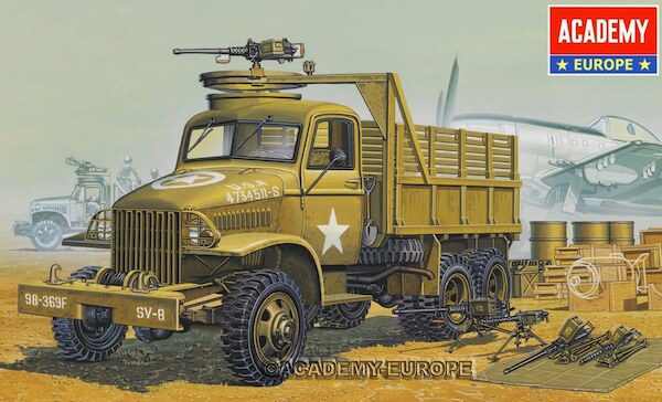 WWII Ground vehicle Set 2 US2,5ton 6x6 cargo truck and accessories 13402