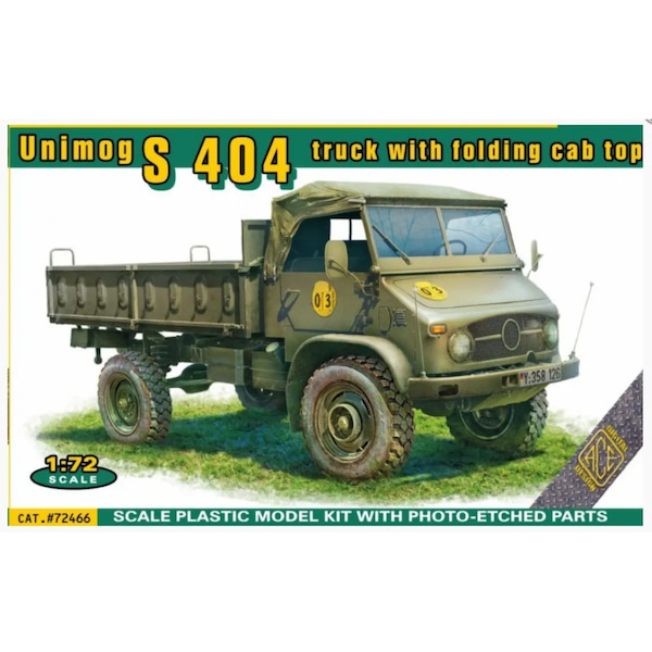 Unimog S 404 pickup with folding cab top (With Belgian Markings) 72466