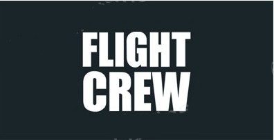 Flight Crew Handle Wrap dark blue with white 'FLIGHT CREW' HAN102