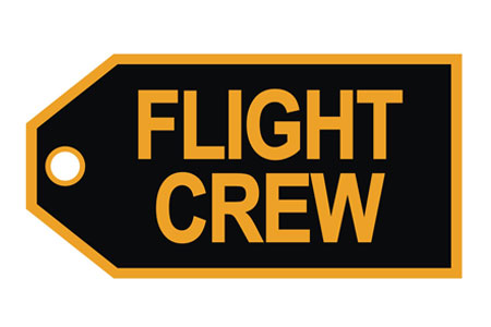 Flight Crew Bag Tag Gold on black  TAG207