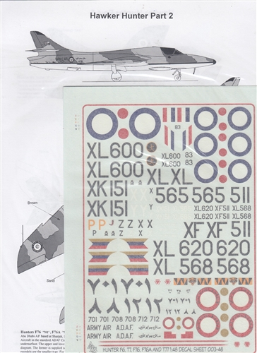 Hawker Hunter Part 2 (F6,T7,FGA9 RAF / F76A,T77 Abu Dhabi) SPECIAL OFFER - WAS EURO 12,95 ADS003-48