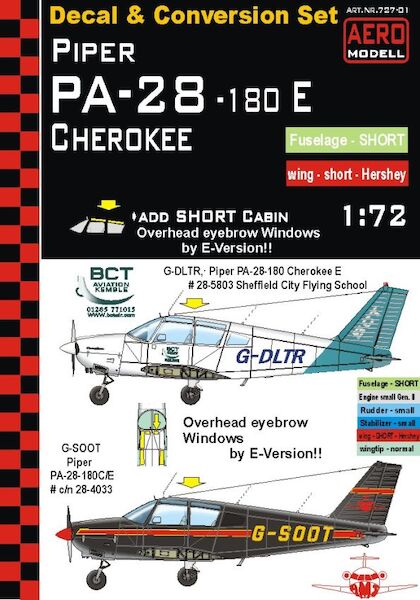 Piper PA-28-180 E Cherokee canopy - Eyebrow Windows Masks (Aeromodell) 01-727-01