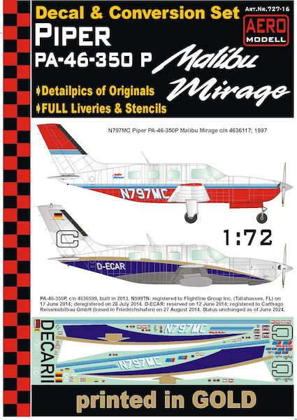 Piper PA-46-350P Mirage (D-ECAR & N)  727-16