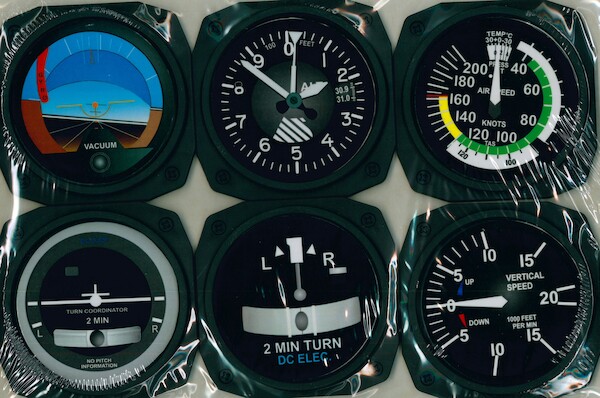 Instrument Coaster set of 6 General aviation Instruments (onderzetters) UP0011 UP0011