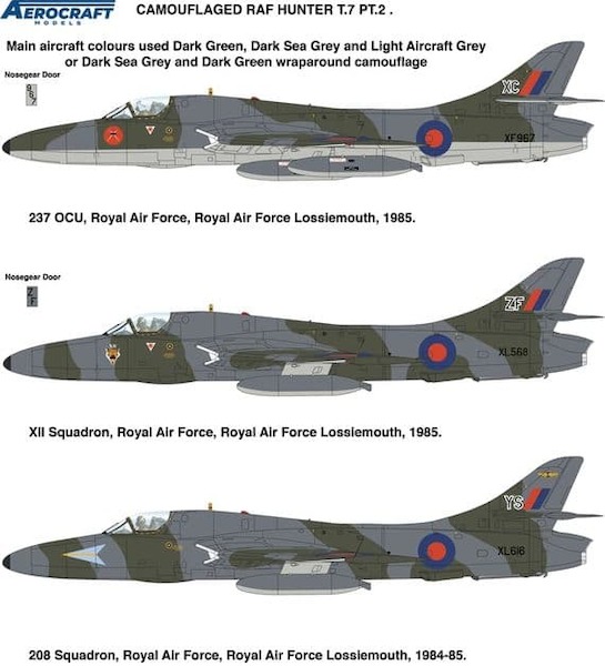 Hawker HunterT7 Dual Conversion set (Late) with RAF Decals (Airfix) Part 2 ACM-48009d