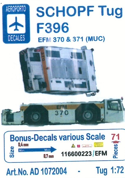 Schopf F396 Aircraft Tug (Munchen Airport 'EFM370, EFM371') Ad1072004