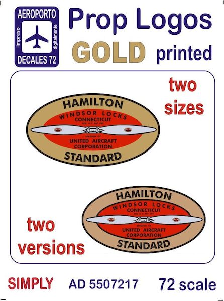 Prop Logos Gold Printed Two Sizes, two versions (Hamilton Standard) Ad5507217
