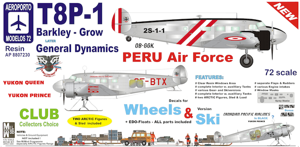Barkley Grow T8P-1  - Wheel, Sk and Float Versions (Peruvian AF, Canadian Pacific Airlines)  AP8807230
