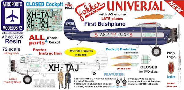Foker Universal - LATE with. Cabin and J6 engine AP8807235