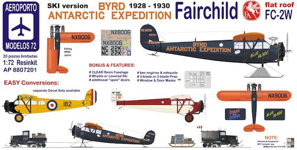 Fairchild FC2W Flat Roof (ski version) Byrd Antartic Expediton (RESTOCK) AP8807201
