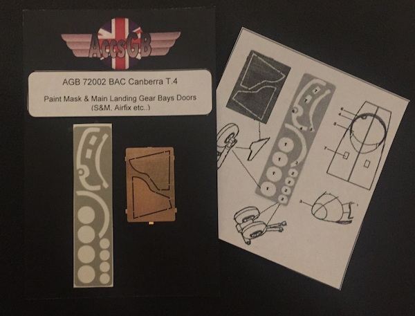 Detailset BAC/EE Canberra T.4 paint mask and main landing gear bay doors (S&M, Airfix, Mikro Mir ) AGB72002