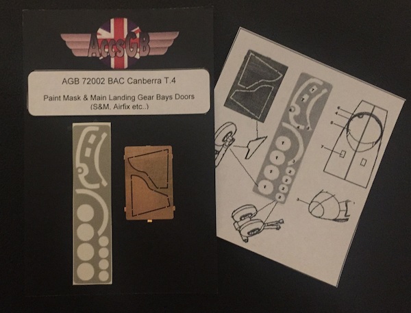 Detailset BAC/EE Canberra T.4 paint mask and main landing gear bay doors (S&M, Airfix, Mikro Mir )  AGB72002