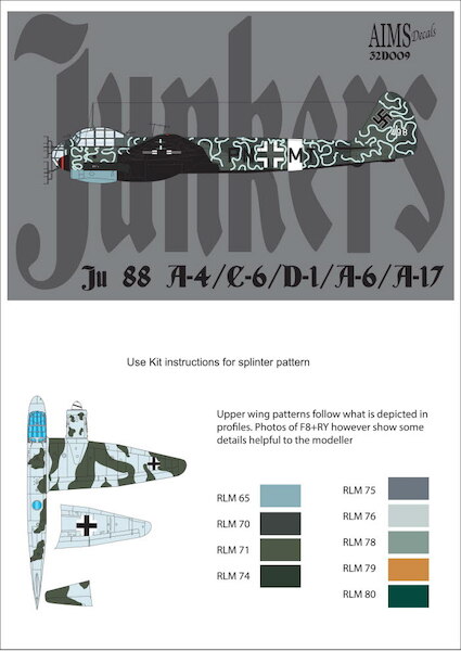Junkers Ju88A-4/C-6/D-1/A16/A17 collection  32D009