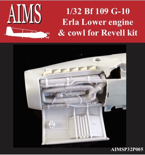 Messerschmitt BF109G-10 Erla Lower engine details and lower cowl (Revell) 32P005
