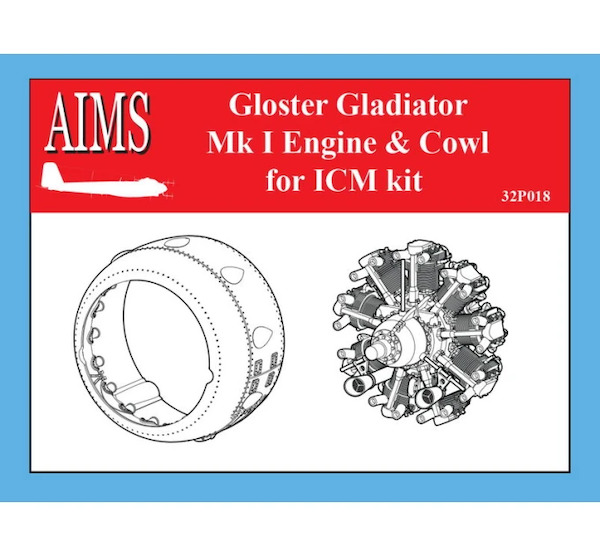 Gloster Gladiator MKI engine and cowl (ICM) 32P018