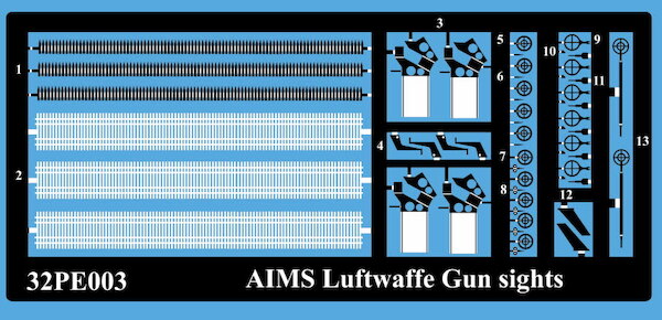 Detailset Luftwaffe guns sights and Ammo bands 32PE003