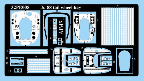Detailset Junkers Ju88 Tail wheel bay (Revell) 32PE005