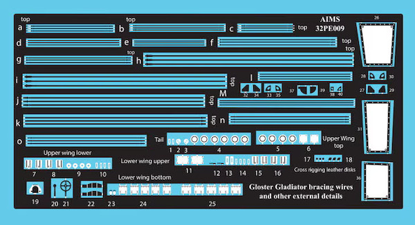 Gloster Gladiator Bracing Wires and other external details (ICM)  32PE009