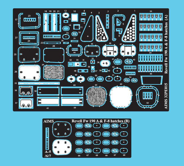Hatches and Latches  for Focke Wulf FW190A and F (Revell)  32PE015