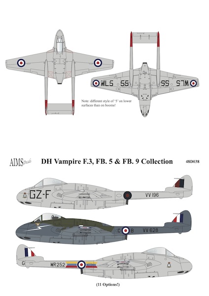 DH Vampire F3, FB5, FB9 Collection (11 options)  48D038