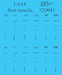 USAF seat stencils - use lower pack stencils only on bombers 48D040
