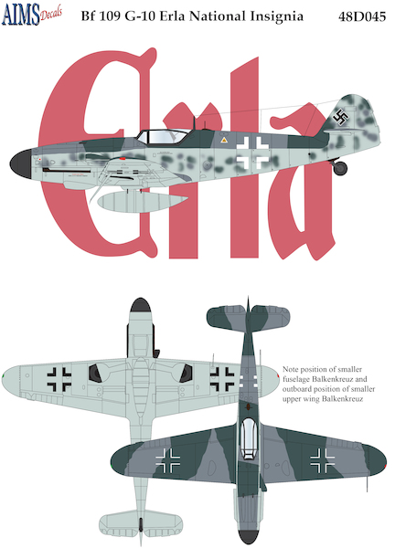 Messerschmitt BF109G-10 Erla National Insignia  48D045