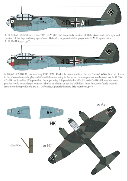 Junkers Ju88A-0 Conversion (Special Hobby /ICM Ju88C-6) 48P039