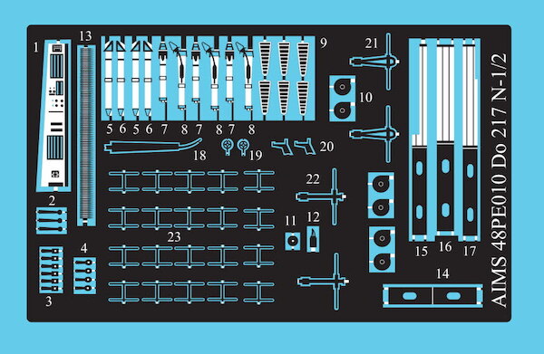 Detailset Dornier Do217N-1 Cockpit set (ICM)  48PE010
