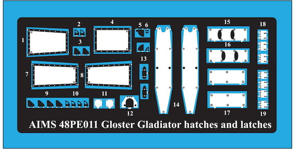 Detailset Gloster Gladiator Hatches and Latches (Roden/Merit/Eduard)  48PE011