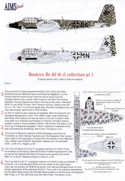 Junkers Ju88G-6 Collection Prt 2 72D012