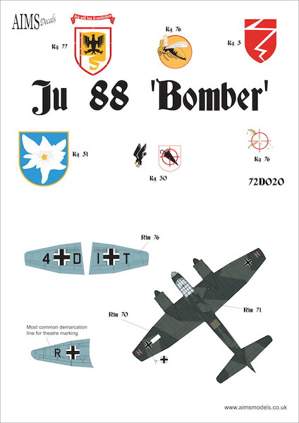 Junkers Ju88 ; Bomber"  72D020