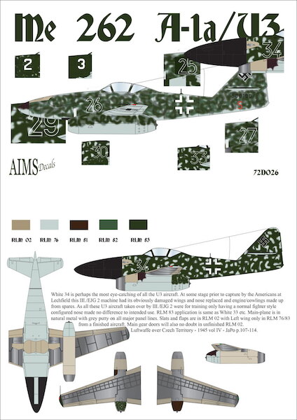 Messerschmit Me262A-1a/U3  72D026