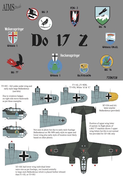 Dornier Do17Z (Dornier Do-17Z-1/Do-17-2/Do-17-3/Do-17-6)  72D028