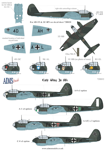 Early Wing Junkers Ju88 (A-0, A-1, C-0)  72D032