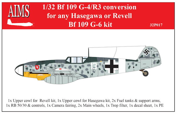 Messerschmitt BF109G-4/R3 (Hasegawa, Revell) aimsP32017