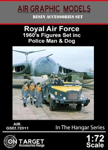 RAF 1960 Figures and dog set V-Bomber Crew Scramble 5 figures and one dog AIR.GSEf-72011
