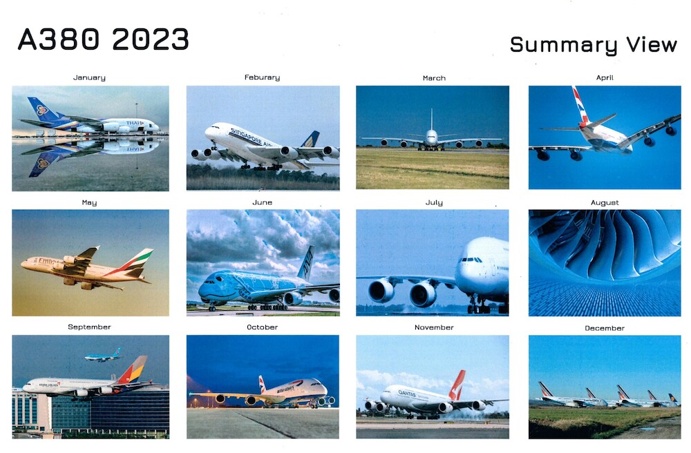 Airbus A380 2023 calendar