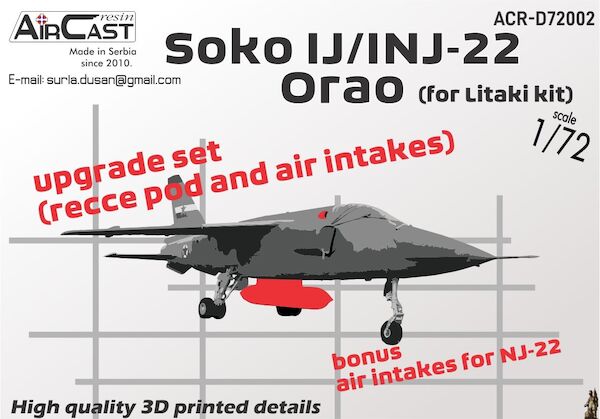 Soko J22 Orao Recce pod and air intakes (Litaki) ACR-D72002