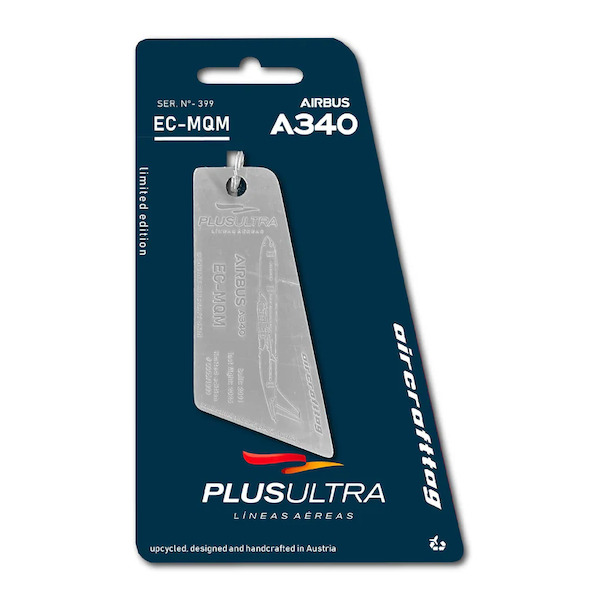Keychain made of: Airbus A340 Plus Ultra Lineas Aereas EC-MQM  EC-MQM