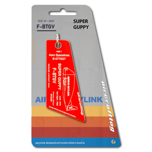 Keychain made of: Boeing 377ST Super Guppy Airbus F-BTGV (red) F-BTGV-RED
