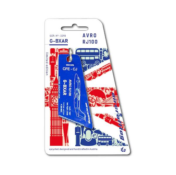 Keychain made of: BAe 146-300 / Avro RJ100 - G-BXAR - BA Cityflyer / British Airways G-BXAR